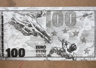 Diseño de billete, técnica hueco grabado