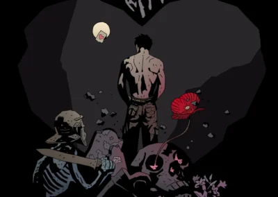 Portada ilustrada “Si te vas…”, homenaje a Mignola y Extremoduro